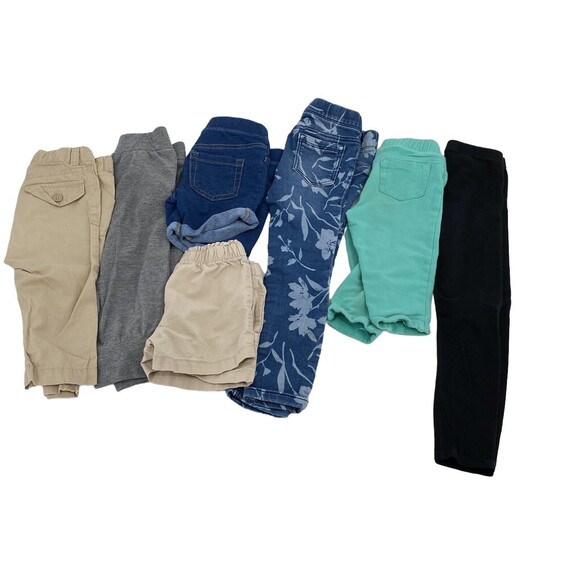 Mixed Lot Of 7 Old Navy & Jumping Beans Girls Jeggings Jeans And Shorts Size 4T - Picture 1 of 7
